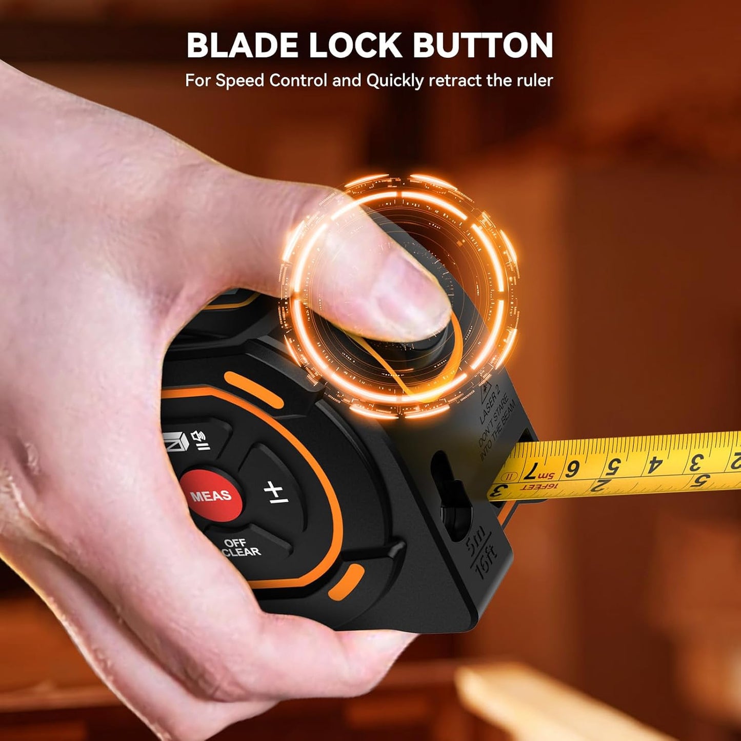 GOYOJO 2-in-1 Digital Laser Tape Measure - 131ft Laser & 16ft Auto-Lock Tape - Type-C Rechargeable, High-Accuracy Measuring Tool with LCD Display.