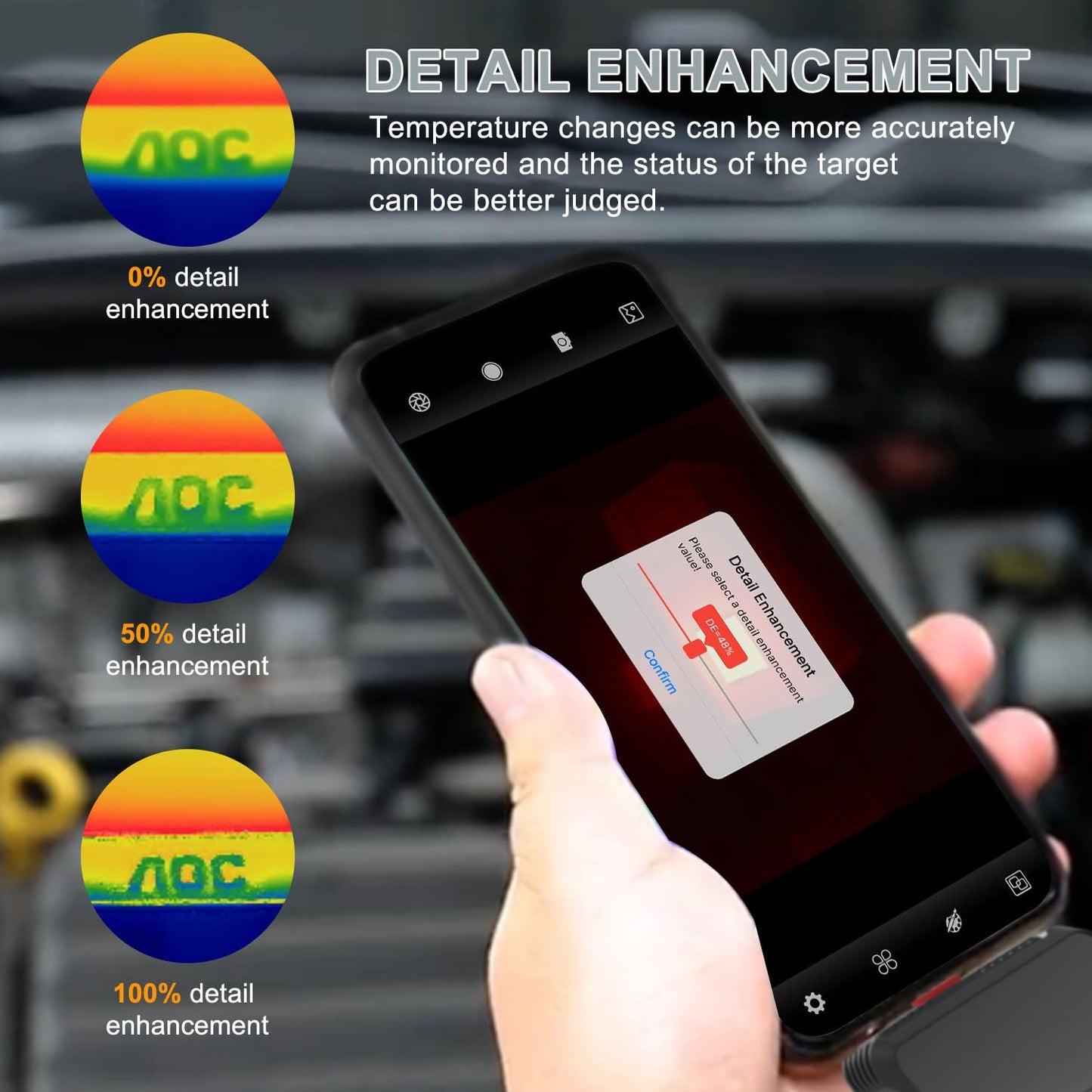 Hti HT-203U Thermal Camera for Android | 256x192 IR Resolution (512x384 Super Res) | 50Hz High Frame Rate Professional Infrared Imager for HVAC, Electrical & Building Inspection