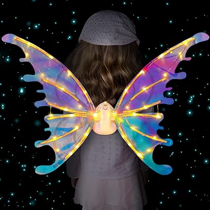 LED Butterfly Wings Costume for Girls - Light Up Princess Cosplay Perfect for Christmas, Festivals, and Birthday Parties. - HIVAGI®