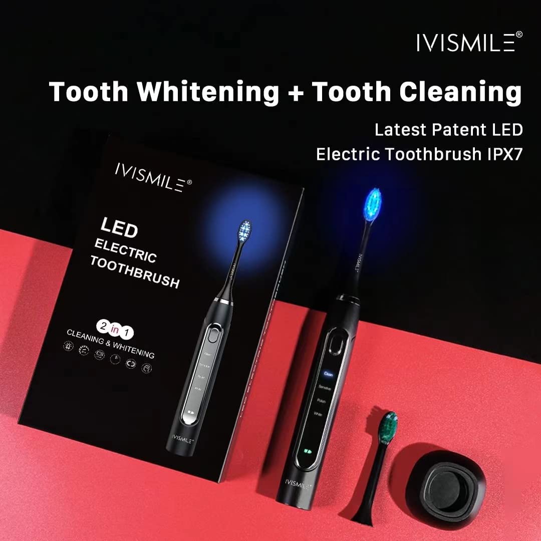 HIVAGI® Electric Toothbrush for Whiter Teeth | 4 Modes & Sonic Technology | LED Light & 2 Brush Heads - HIVAGI®