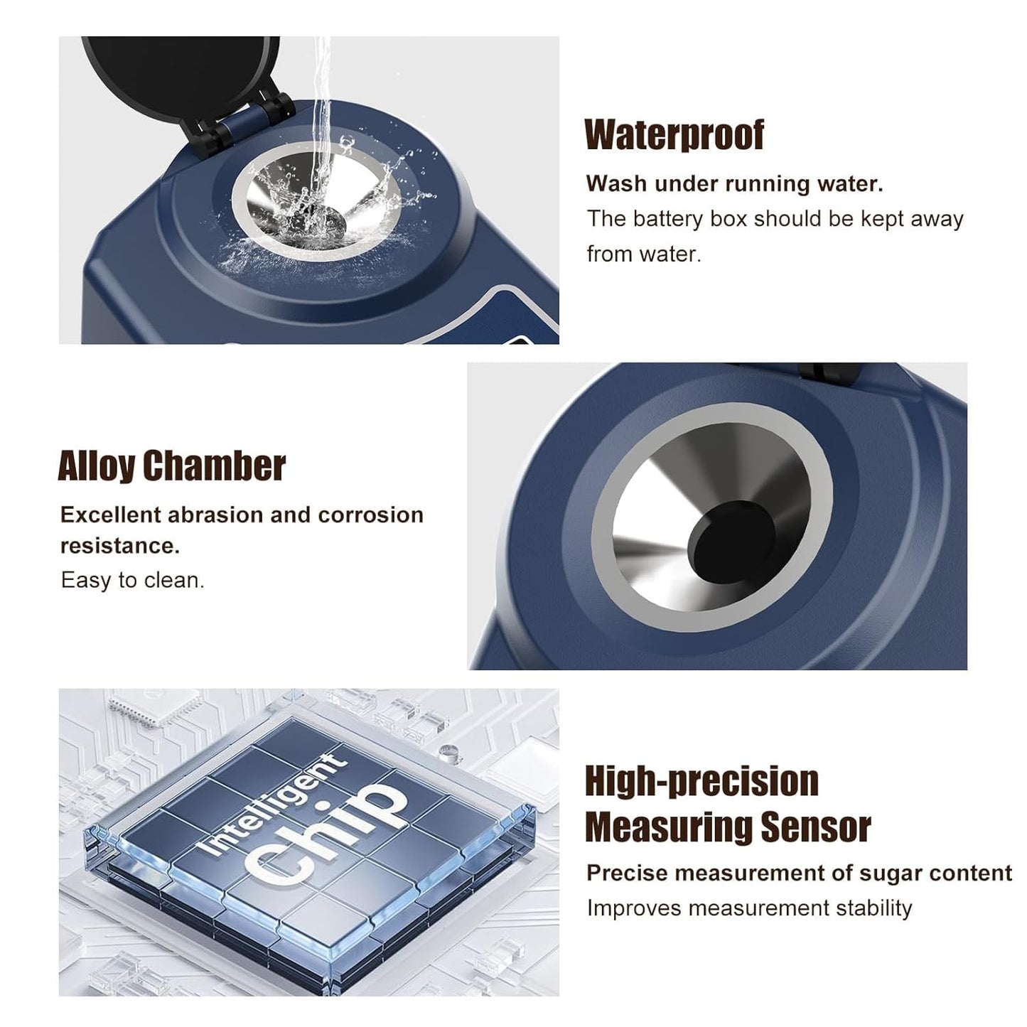 GOYOJO Digital Brix Refractometer 0-55% Range – High Accuracy Sugar Content Meter with ATC for Beer, Wine, Fruit, and Coffee – Handheld Digital Refractometer (GT128)