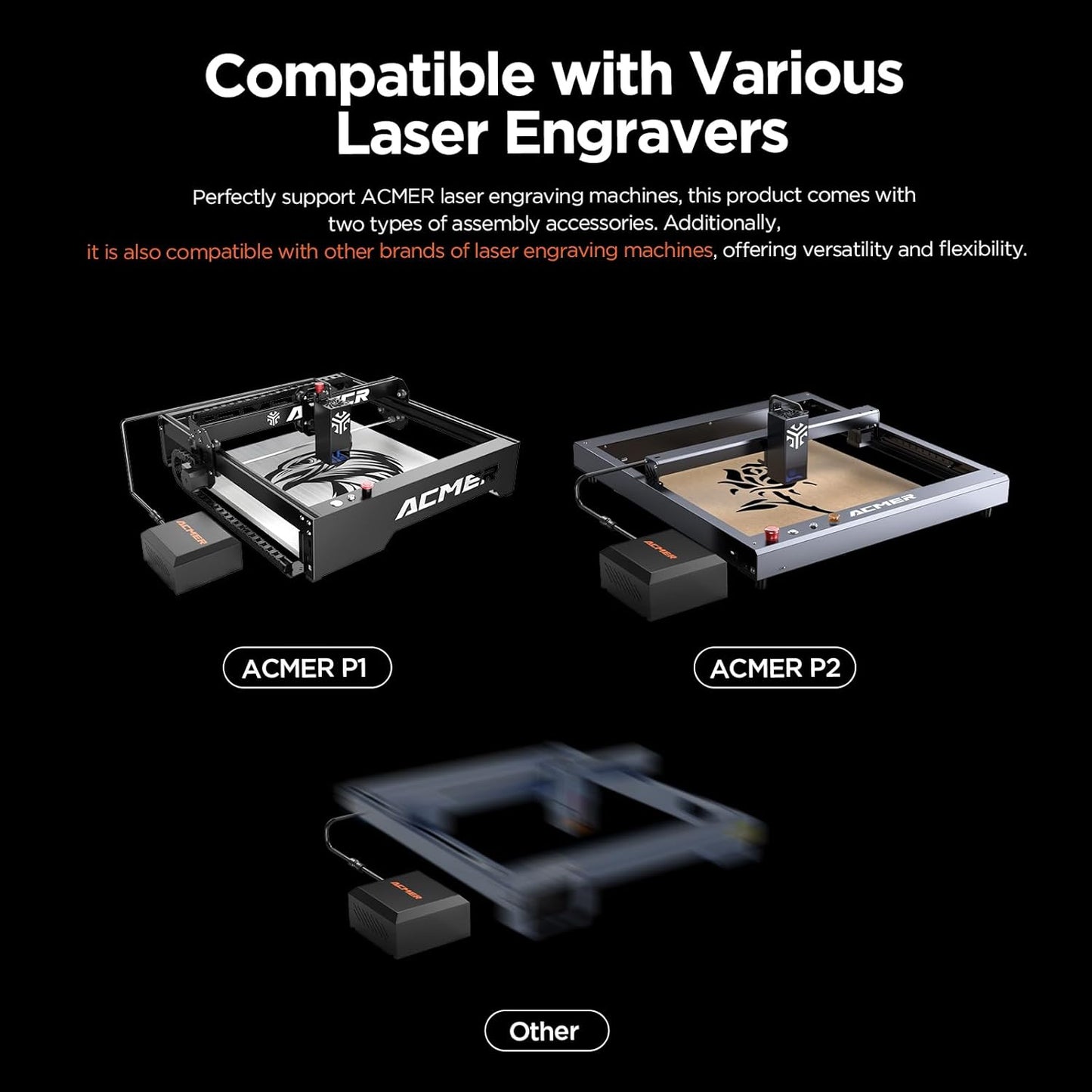 ACMER C4 Laser Air Assist Pump | 30L/min Adjustable Airflow for CNC & Engraving.