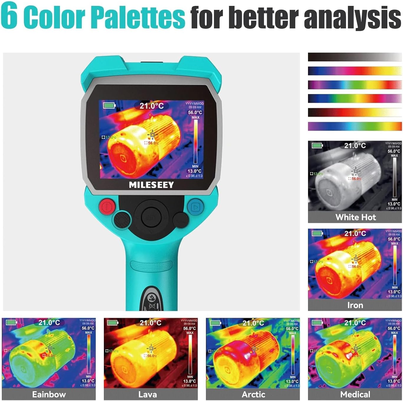 MILESEEY TR256A Thermal Imaging Camera, Handheld 256x192 IR Resolution Thermal Imager with 3.5" Screen, -20°C to 550°C, IP65 Waterproof, Auto Hot/Cold Spot Tracking, 10H Battery Life for HVAC, Electrical, Home Inspection