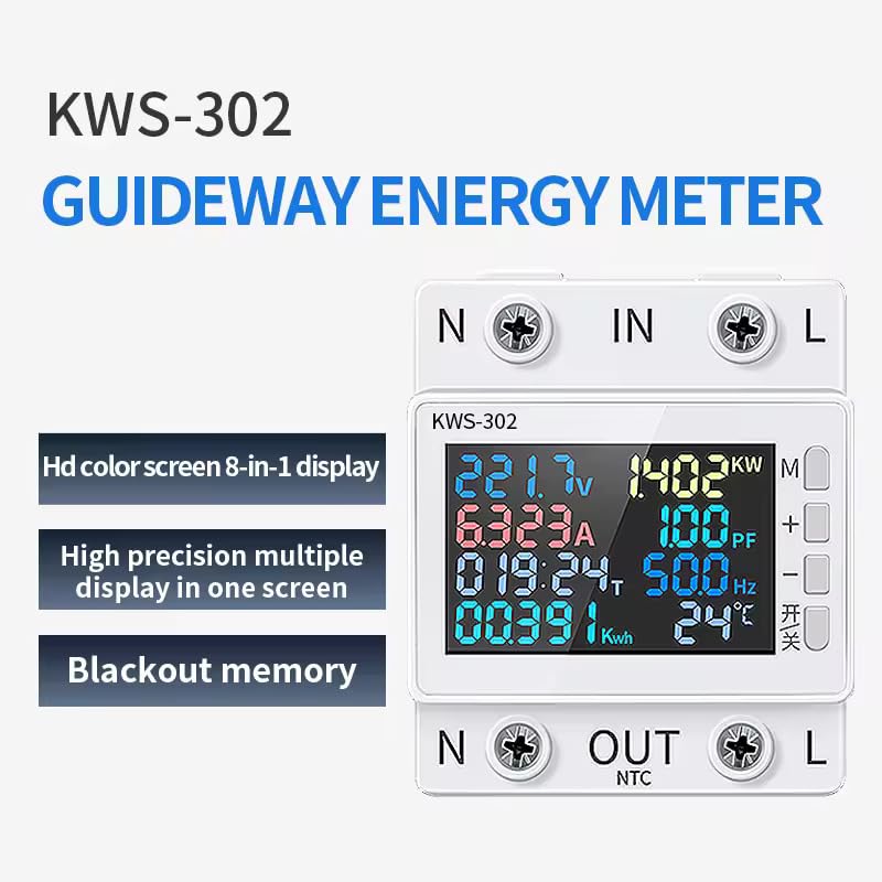 HIVAGI KWS-302WF 63A WiFi Smart Switch Circuit Breaker – 8-in-1 Energy Meter & Protector.