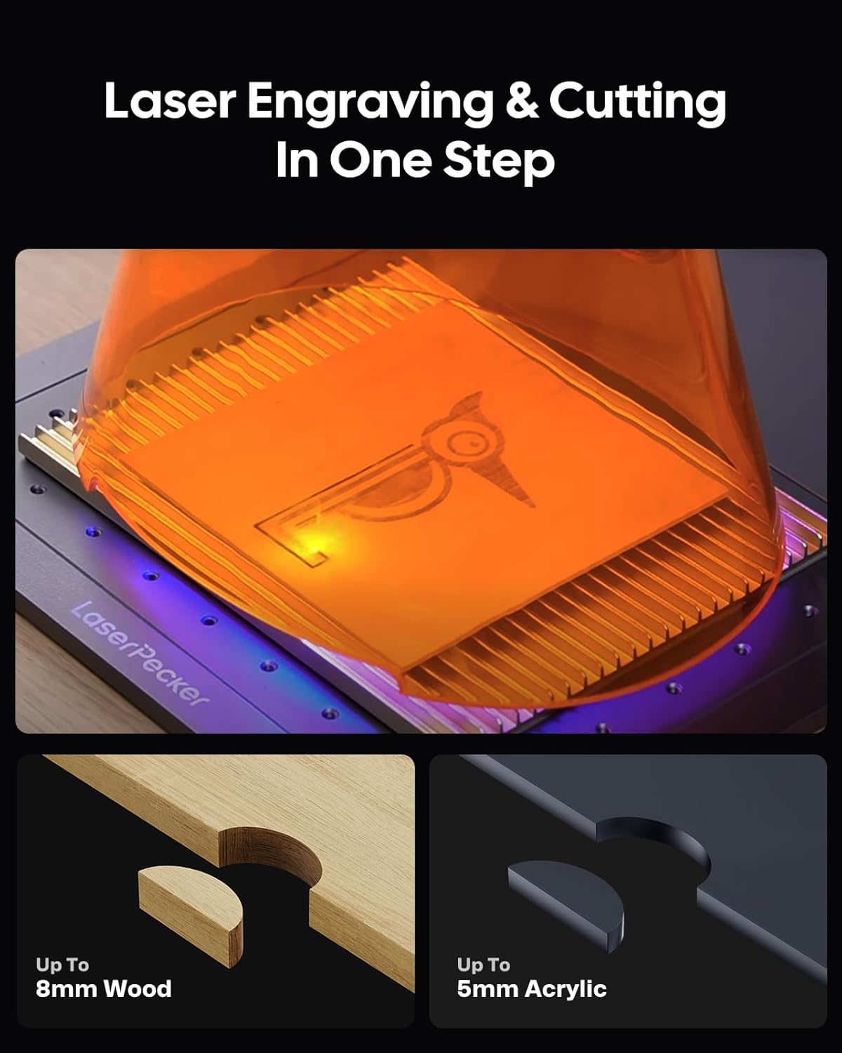 LaserPecker LP4 Dual-Laser Engraver – Best 8K Precision Laser Cutter for Metal, Wood, Jewelry & Acrylic [2025 Edition].