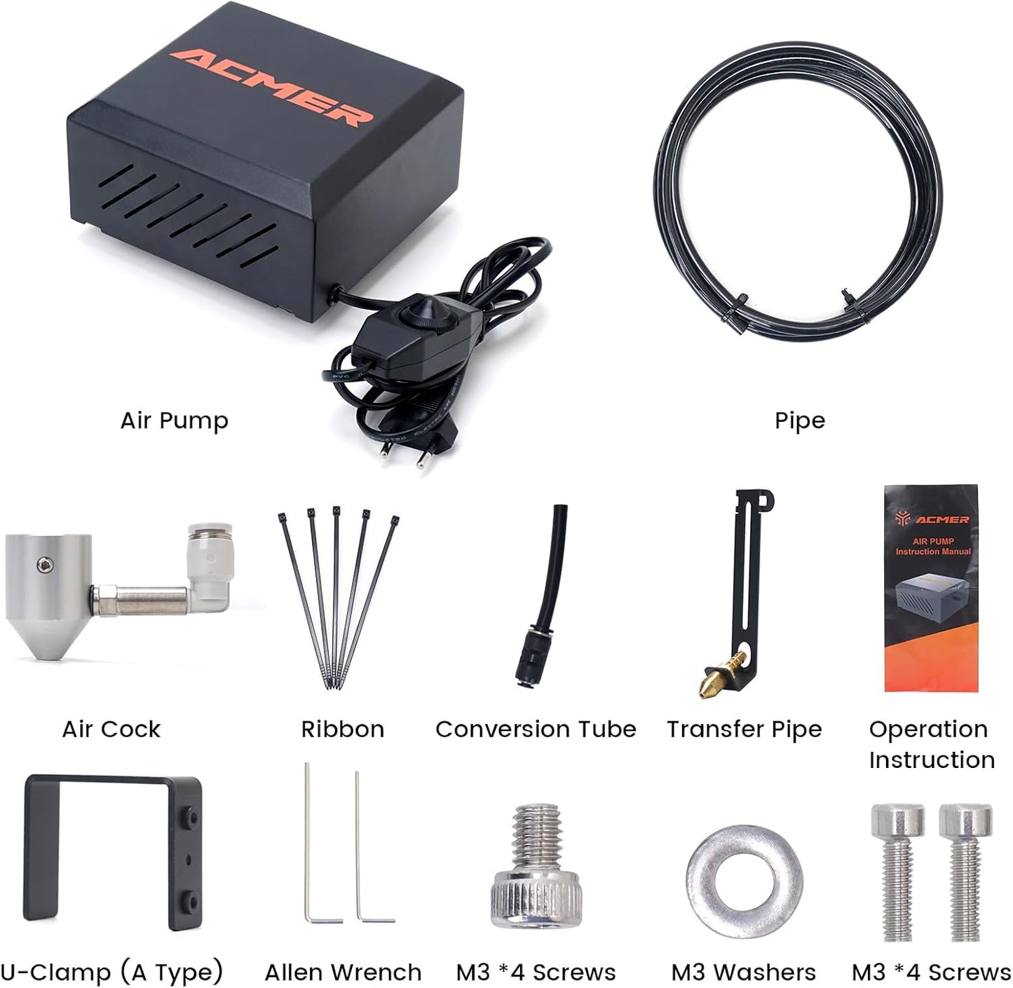 ACMER C4 Laser Air Assist Pump | 30L/min Adjustable Airflow for CNC & Engraving.