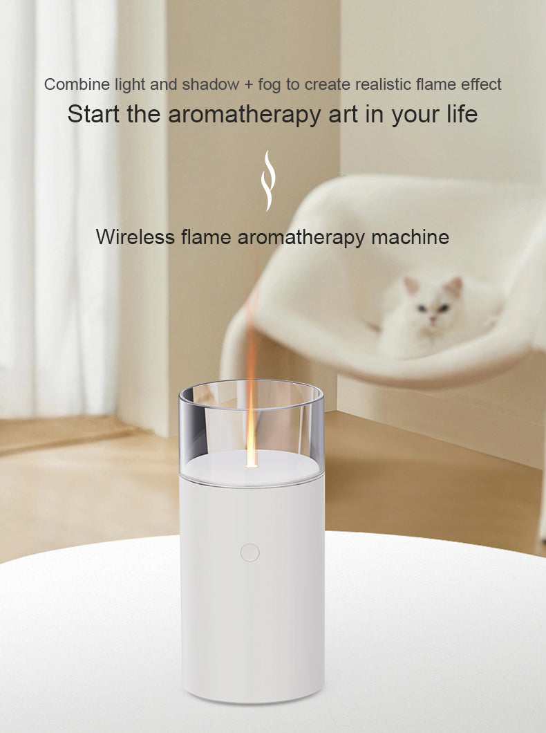 HIVAGI® Ultrasonic Fire Flame Humidifier: Elevate Your Space with  Aromatherapy Bliss, White.