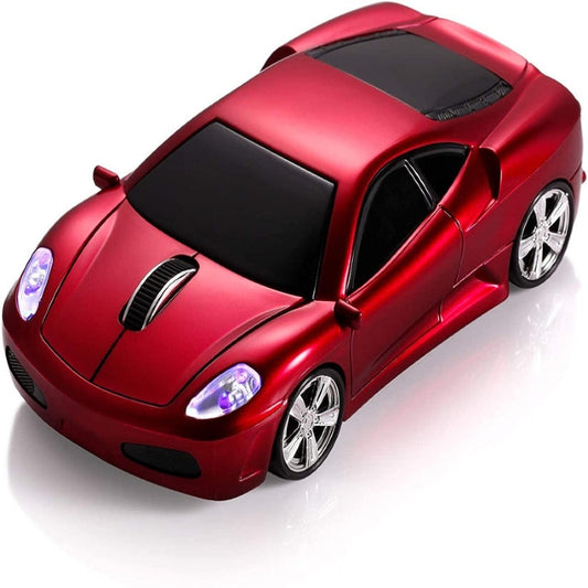 HIVAGI® Wireless Car Mouse 2.4GHz Cool Sports Car Shape Mouse With USB Receiver (Red). - HIVAGI®
