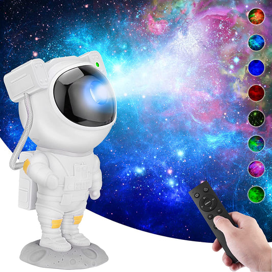 HIVAGI® Astronaut Star Projector Night Light - LED Nebula Lamp with Remote Control and Timer for Kids Room. - HIVAGI®