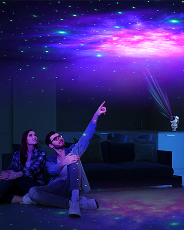 HIVAGI® Astronaut Star Projector Night Light - LED Nebula Lamp with Remote Control and Timer for Kids Room. - HIVAGI®