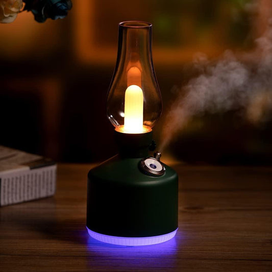 Retro Mist Humidifiers with Warm Light Quiet Vaporizers, Moisturizing Skin (Green). - HIVAGI®