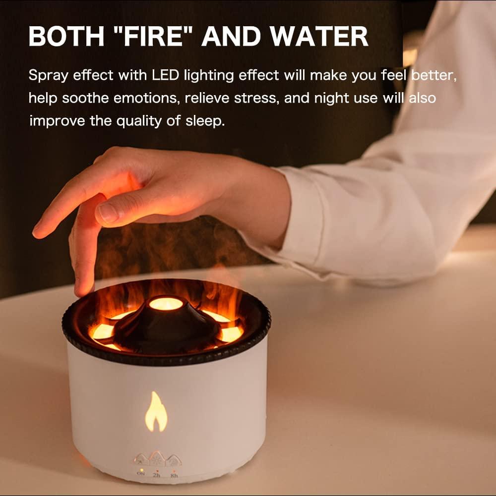 HIVAGI® Flame Air Diffuser Volcano Aroma Diffuser Ultrasonic Oil Diffuser  360mL Auto-Off Protection for Home,Office or Yoga, Gym.